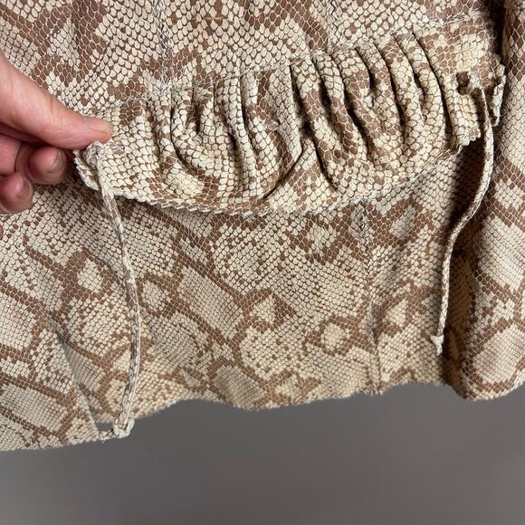 Chi by Falchi leather jacket 3X NWT snake tan feminine - Picture 9 of 13